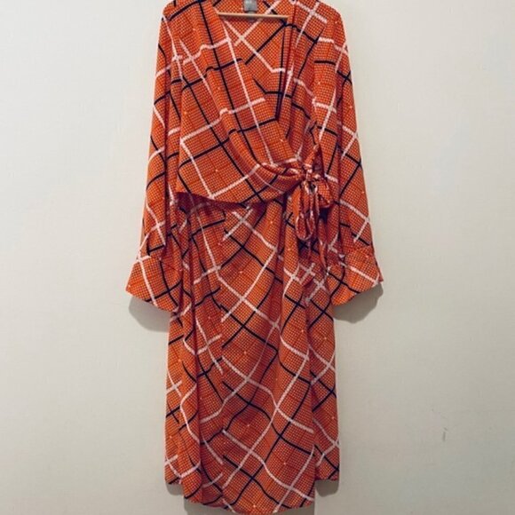 ASOS DESIGN Maxi Dress 0 Wrap Textured Check Sheer Slit Fall Photoshoot Party - Picture 5 of 12